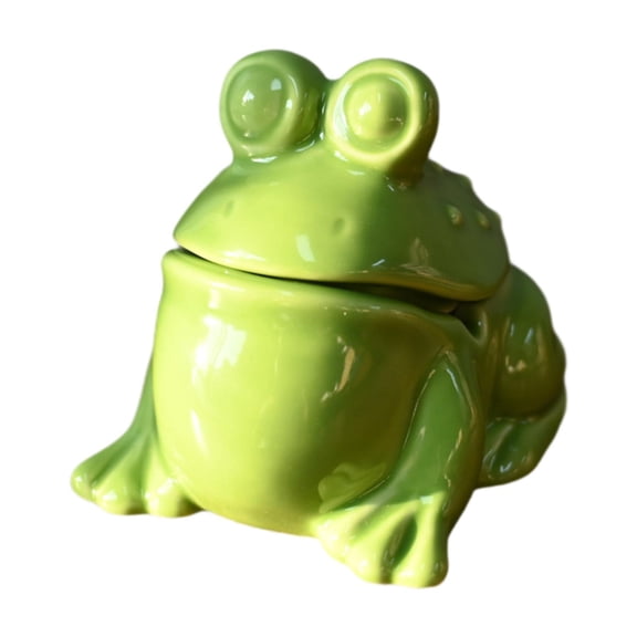 FashionCha Ceramic Frog Figurine Cute Cartoon Fine Workmanship Frog Statue Animal Sculpture
