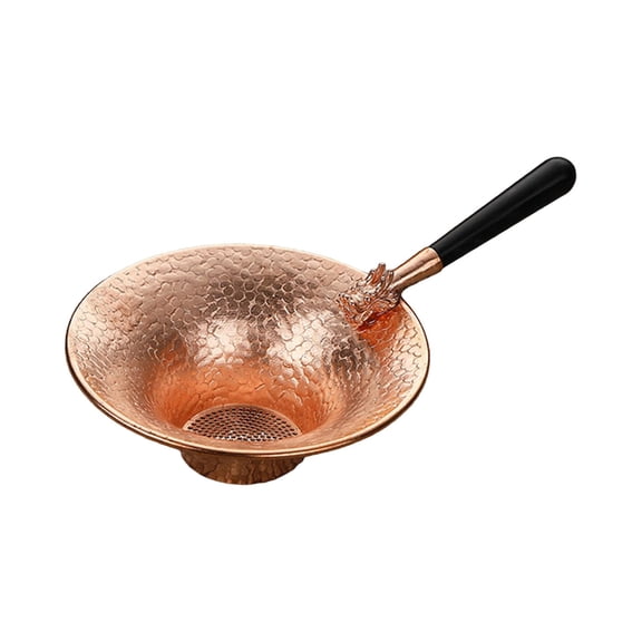 FashionCha Copper Tea Strainer Tea Infuser Chinese Traditional Fine Mesh Tea Colander Loose Dragon