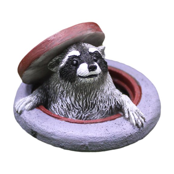 FashionCha Cute Raccoon Statue Desktop Ornament Ideal Gift Collecting Garden Decoration for