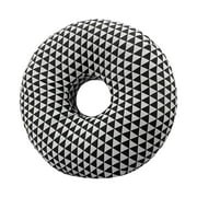 FashionCha Donut Pillow Ear Piercing Pillow with Removable Pillowcase, Neck Head Support, O Black