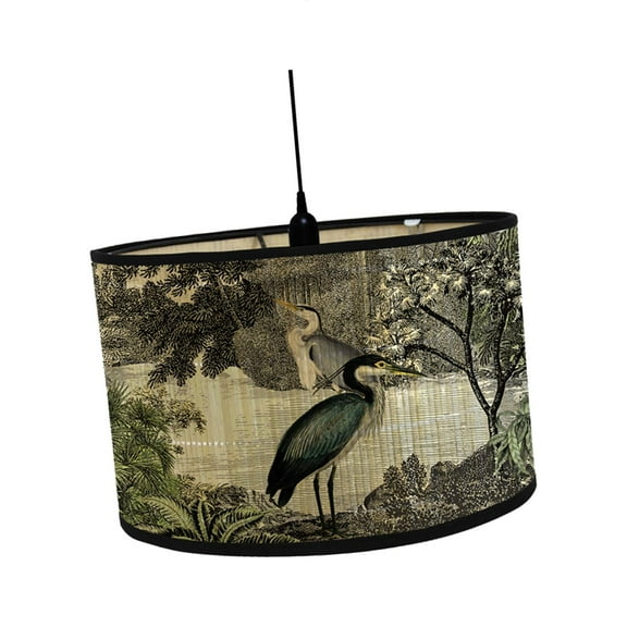 FashionCha Drum Print Lamp Shade Chandelier Lamp Cover Handmade Drum Shaped Lamp Shades for Style A