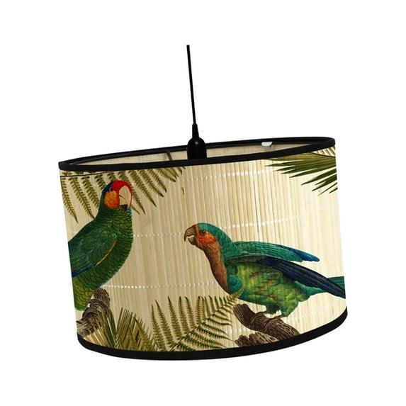 FashionCha Drum Print Lamp Shade Chandelier Lamp Cover Handmade Drum Shaped Lamp Shades for Style E