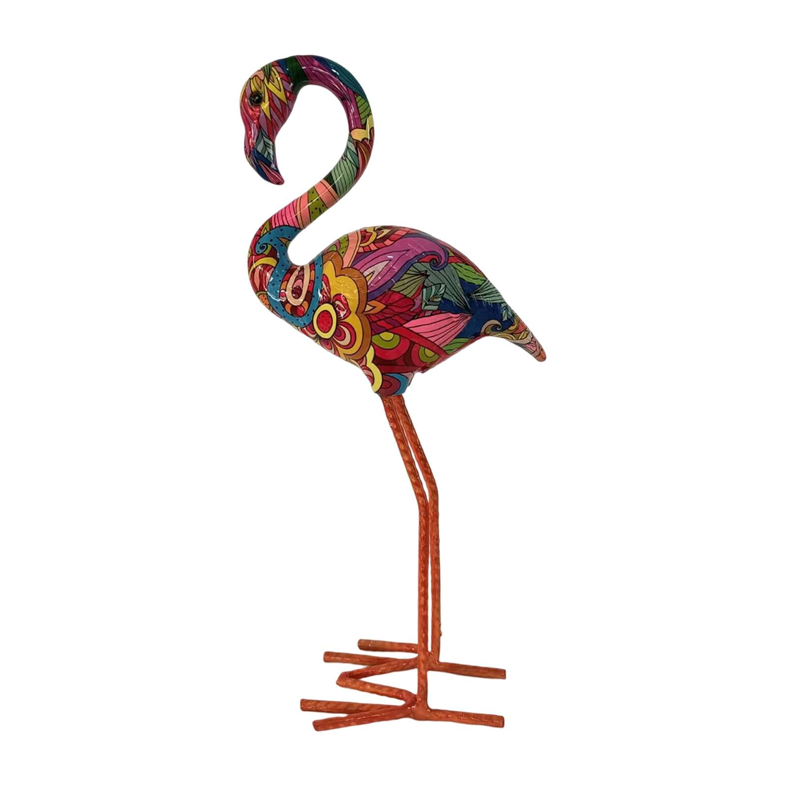 FashionCha Flamingo Garden Statue Birds Sculptures Indoor Outdoor Lawn Home Ornaments Resin Style B