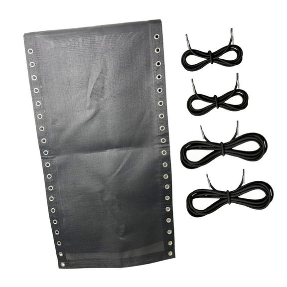 FashionCha Folding Lounge Chair Repair Kit with Fabric and Cords for Patio and Beach Chairs Black