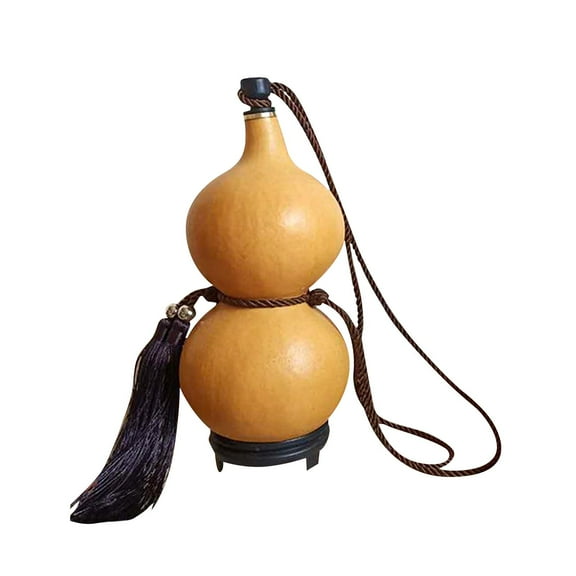 FashionCha Gourd Bottle with Base with Tassel Rope Gourd Shape Alcohol Calabash Table Decor