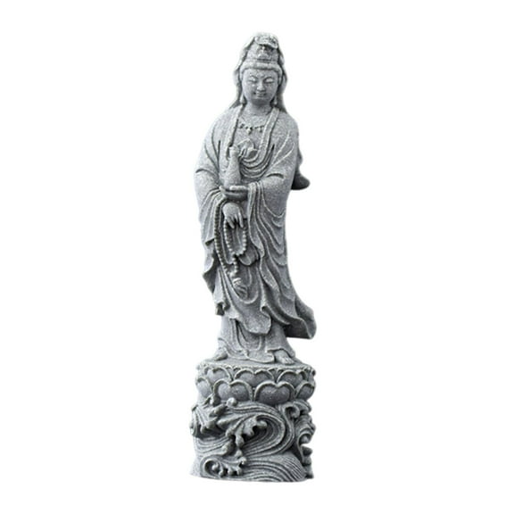 FashionCha Guan Yin Statue Collection Chinese Stone Ornament Buddhist Decoration for Table