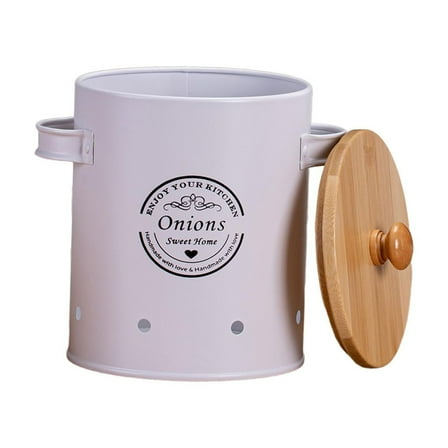 FashionCha Kitchen Storage Canister, Vegetables Storage Bin, Rustic Potato Onion Storage M