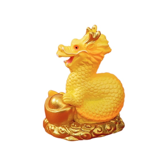 FashionCha Miniature Dragon Figurine, Mini Dragon Statue, Car Dashboard Decoration, Chinese Style D 3.3x4.1cm