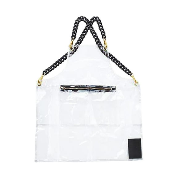 FashionCha Oilproof Apron Baking Apron BBQ Apron Portable with Pocket Lightweight TPU Apron Clear