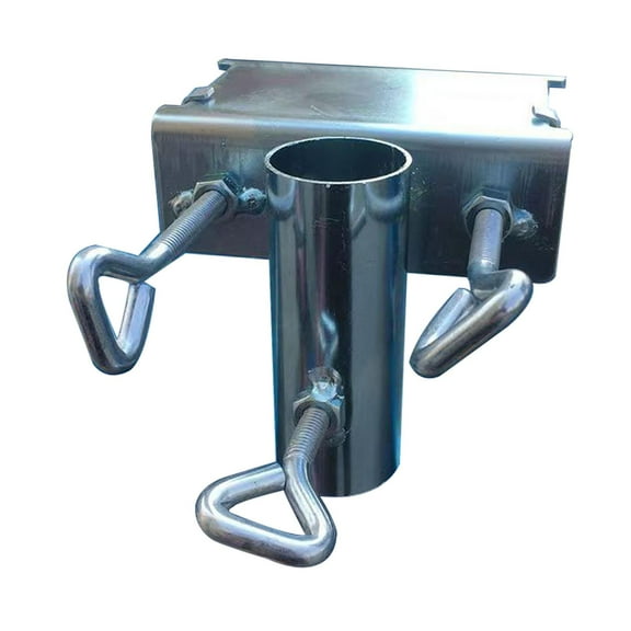 FashionCha Patio Umbrella Clamp Bench Deck Umbrella Stand Silver Multipurpose Mount Bracket