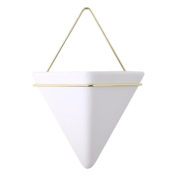FashionCha Planter Plant Planter Ceramic Medium Holder Geometric Triangle Diamond Succulent White L