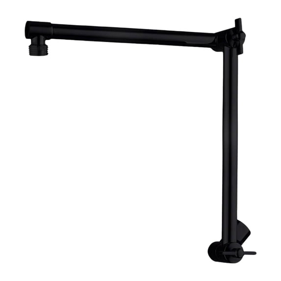 FashionCha Shower Head Extension, Arm Extended Shower Arm 18inch G1/2 Universal Connection Matte Black