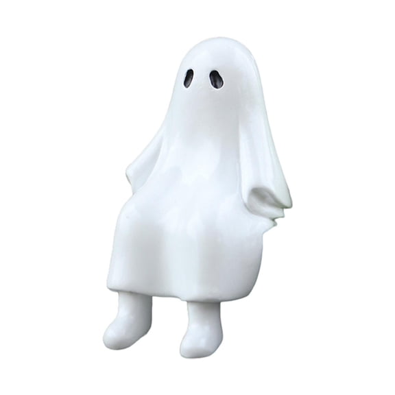 FashionCha Sitting Ghost Figurine Collection Small Sculpture for Cabinet Bookshelf Home