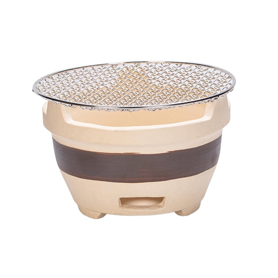 FashionCha Small Charcoal Grill Camping Stove BBQ Grill Multipurpose Pottery Barbecue Stove Style A