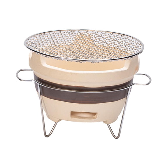 FashionCha Small Charcoal Grill Camping Stove BBQ Grill Multipurpose Pottery Barbecue Stove Style D