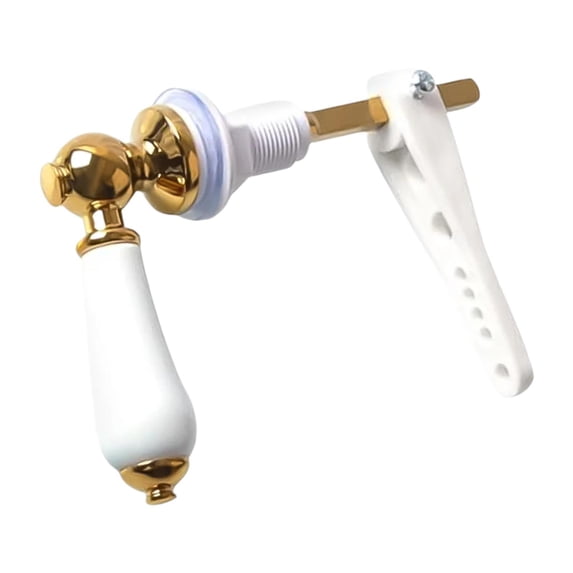 FashionCha Toilet Flush Handle Ceramic Handle Sturdy Compact Metal Accessories Versatile Replace Easily Install for Bathroom Toilet Tank Gold