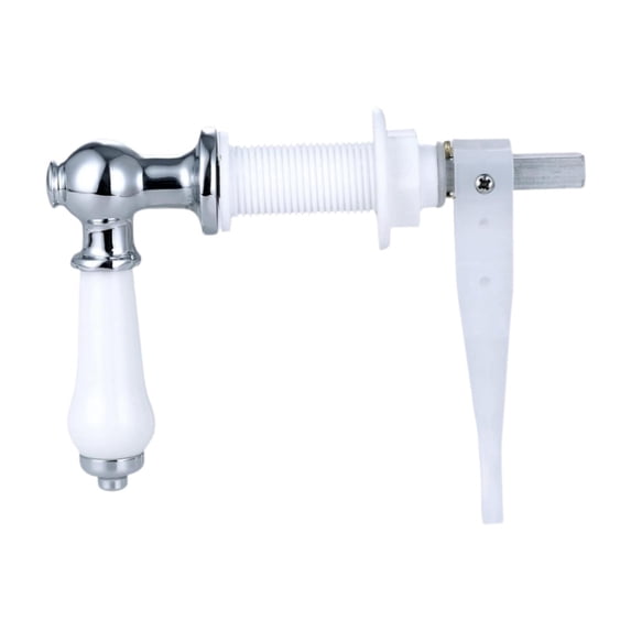 FashionCha Toilet Flush Handle Ceramic Handle Sturdy Compact Metal Accessories Versatile Replace Easily Install for Bathroom Toilet Tank Silver