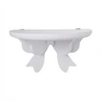 FashionCha Wall Display Shelf Bow Shaped Wood Storage Rack Rustic Bracket Pot Holder Shower White