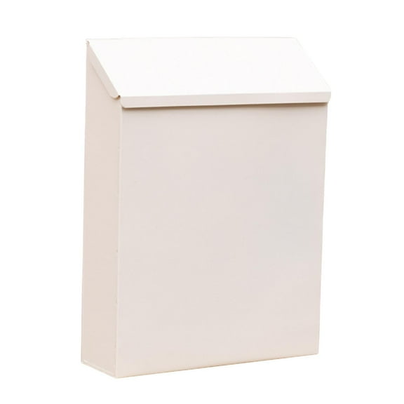 FashionCha Wall Mounted Mailbox Iron Mail Box Metal Postbox Modern Easy to Use Simple Large White
