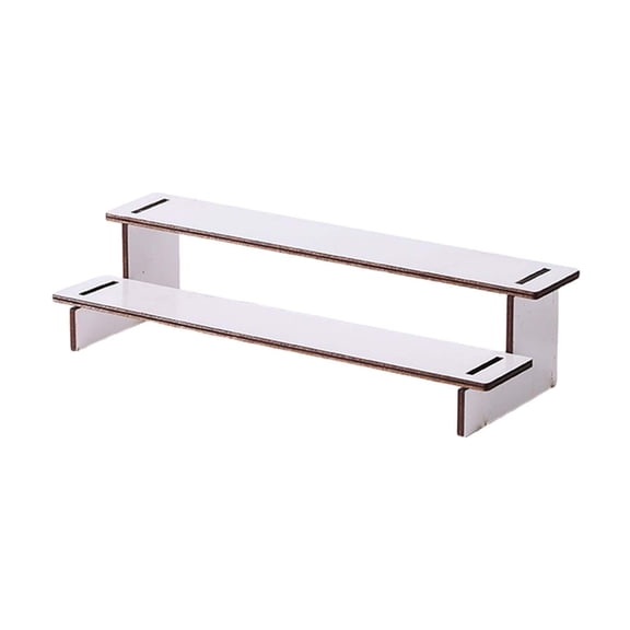 FashionCha Wood Display Riser Multipurpose Rustic Spice Rack for Candles Crafts Jewelry 2 Tiers