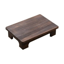 FashionCha Wood Low Coffee Table Elegant Minimalist Multipurpose Stool Plant Holder Balcony 40x28x10cm
