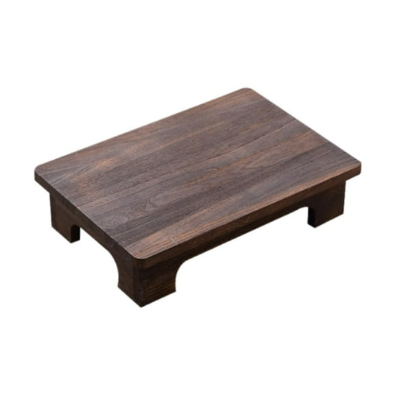 FashionCha Wood Low Coffee Table Elegant Minimalist Multipurpose Stool Plant Holder Balcony 40x28x10cm