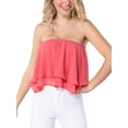 thumbnail image 1 of FashionMile Women Swiss Dot Woven Ruffled Flare Two Ply Off the Shoulder Tube Crop Top, 1 of 5