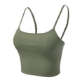 thumbnail image 1 of FashionMille Women Basic Casual Yoga Workout Adjustable Spaghetti Strap Cami Crop Top Shirt, 1 of 5