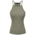 thumbnail image 1 of FashionMille Women Regular Fit Casual Basic Active High Neck Ribbed Tank Top, 1 of 5
