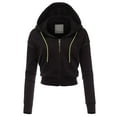 thumbnail image 1 of FashionMille Women Regular Fit Casual Hoodie Crop Fleece Jacket Hooded Casual Fleece Jacket, 1 of 4