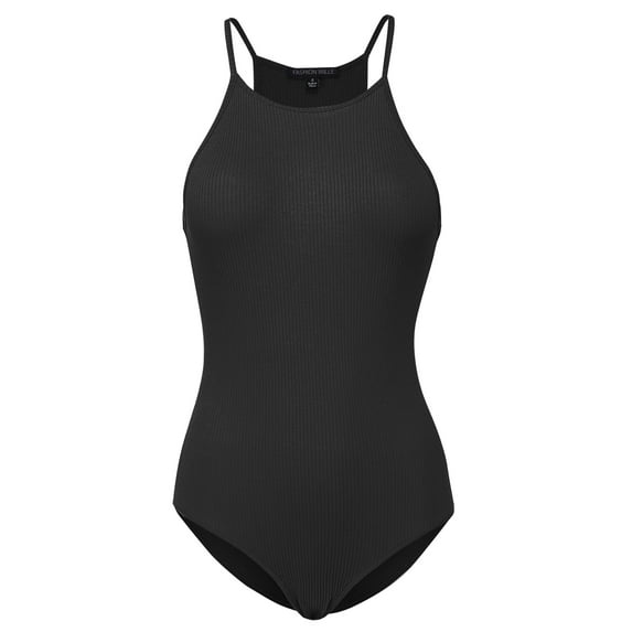 FashionMille Women Regular Fit Solid Basic Ribbed Knit Casual Sleeveless Slim Bodysuit
