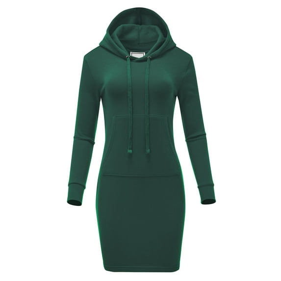FashionMille Women Regular Slim Fit Hooded Fleece Sweatshirt Hoodie Dress