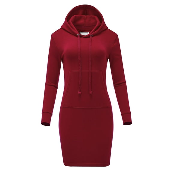 FashionMille Women Regular Slim Fit Hooded Fleece Sweatshirt Hoodie Dress