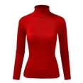 thumbnail image 1 of FashionMille Women Ribbed Knit Texture High Neck Long Sleeve Pullover Sweater, 1 of 5