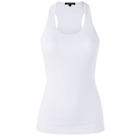 FashionMille Women Ribbed Tank top, Racerback Scoop Neck Active