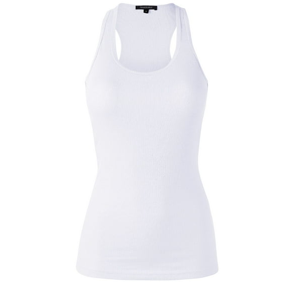 FashionMille Women Ribbed Tank top, Racerback Scoop Neck Active