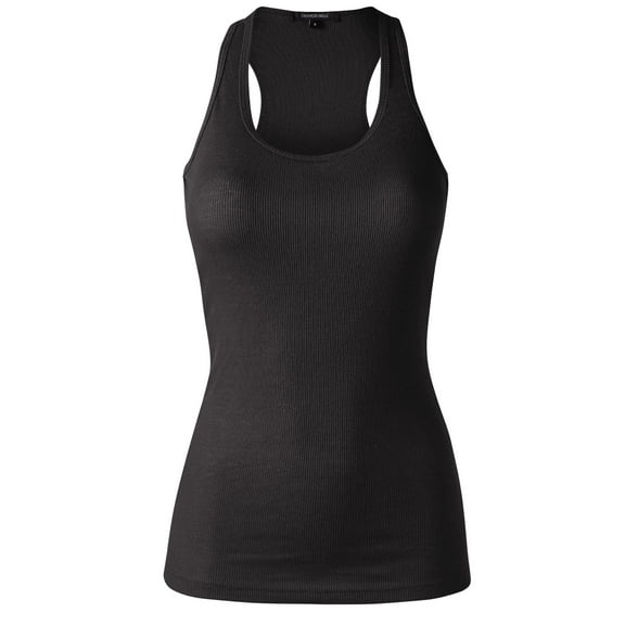 FashionMille Women Ribbed Tank top, Racerback Scoop Neck Active