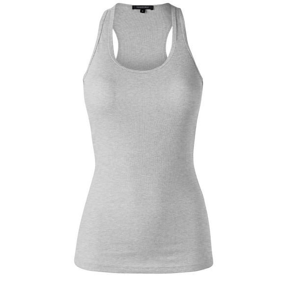 FashionMille Women Ribbed Tank top, Racerback Scoop Neck Active