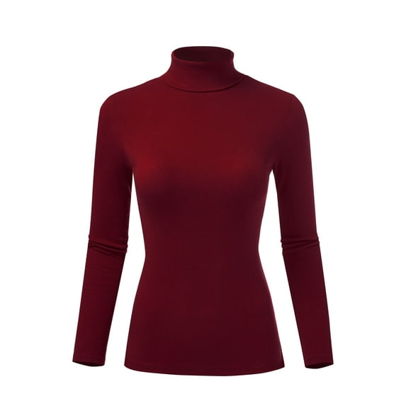 FashionMille Women Ribbed Turtleneck Long Sleeve T-shirt Top