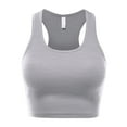 thumbnail image 1 of FashionMille Women Sleeveless Rib Racerback Workout Sports Crop Tank Top, 1 of 5