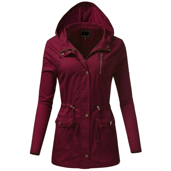 FashionMille Women Slim Fit Hooded Military Lightweight Thin Anorak Hoodie Jacket