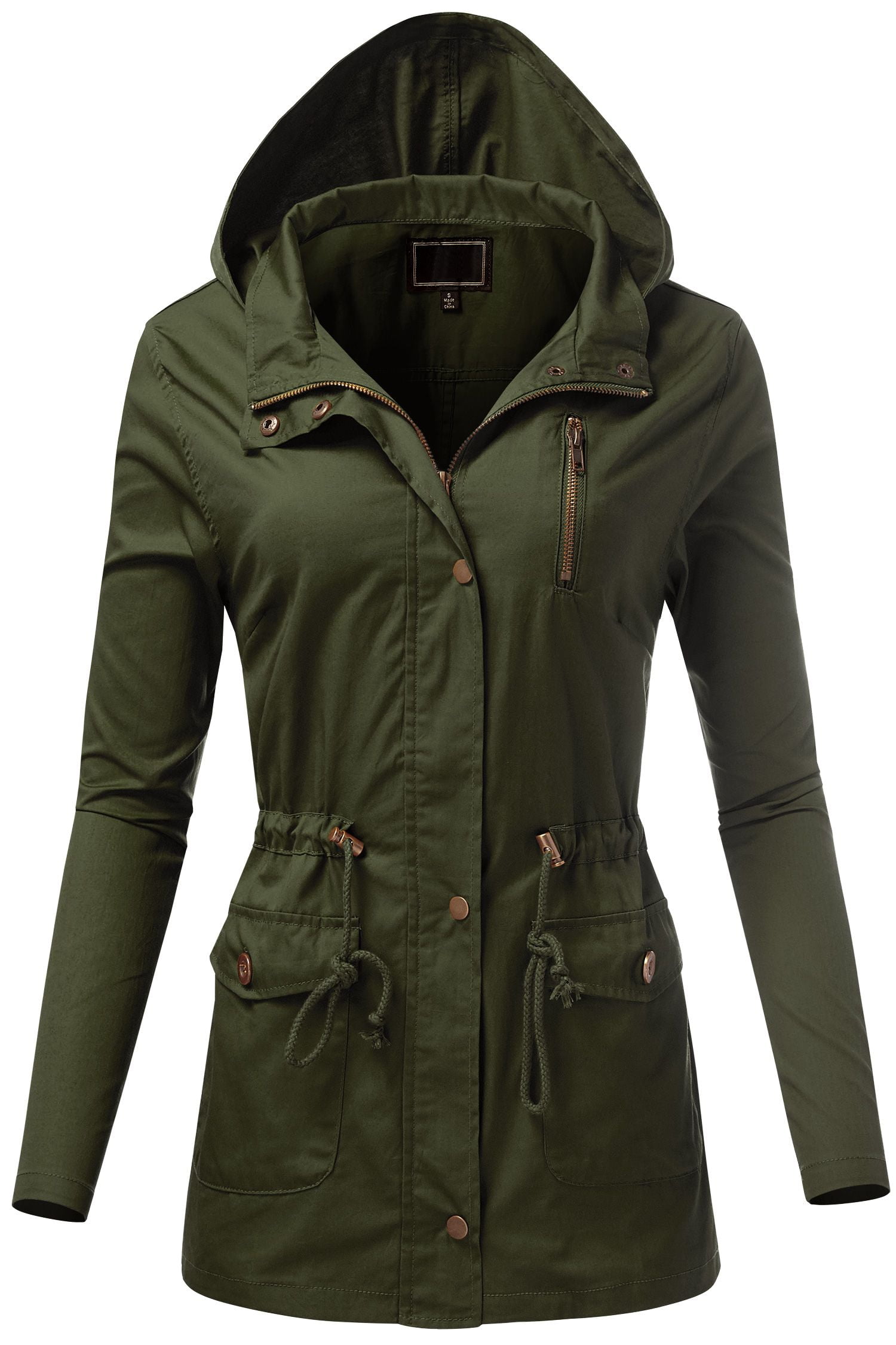 FashionMille Women Slim Fit Hooded Military Ultra Light-Weight Thin ...