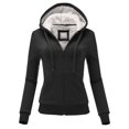 thumbnail image 1 of FashionMille Women Slim Fit Regular Sherpa Hooded Fleece Hoodie Jacket, 1 of 5