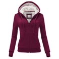 thumbnail image 1 of FashionMille Women Slim Fit Regular Sherpa Hooded Fleece Hoodie Jacket, 1 of 5