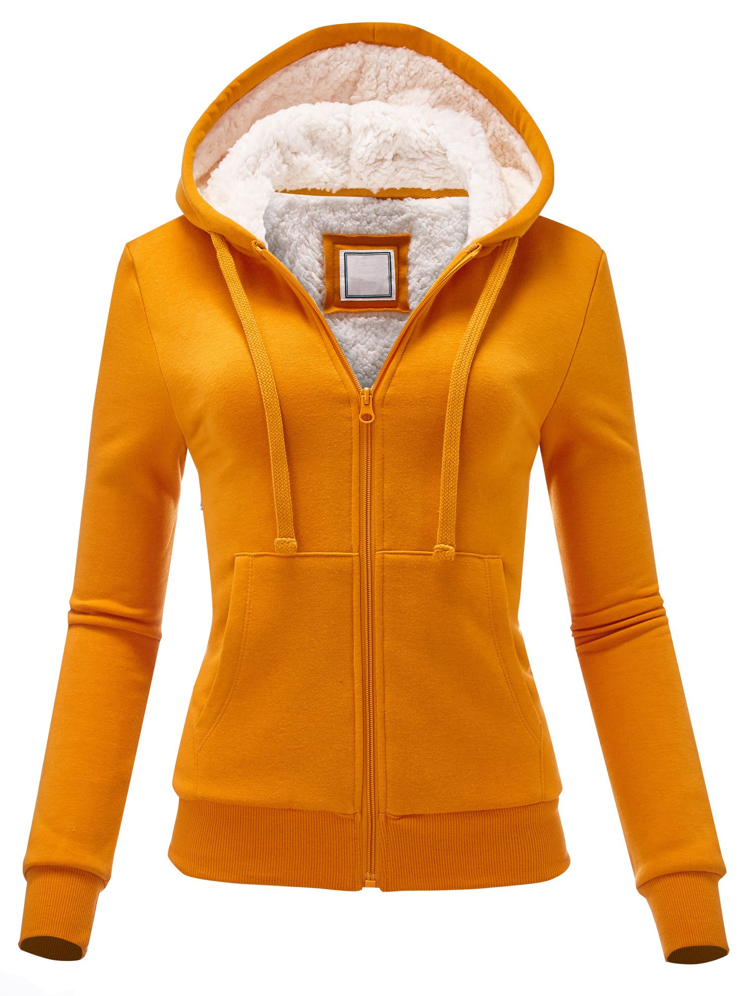 FashionMille Women Slim Fit Regular Sherpa Hooded Fleece Hoodie Jacket ...