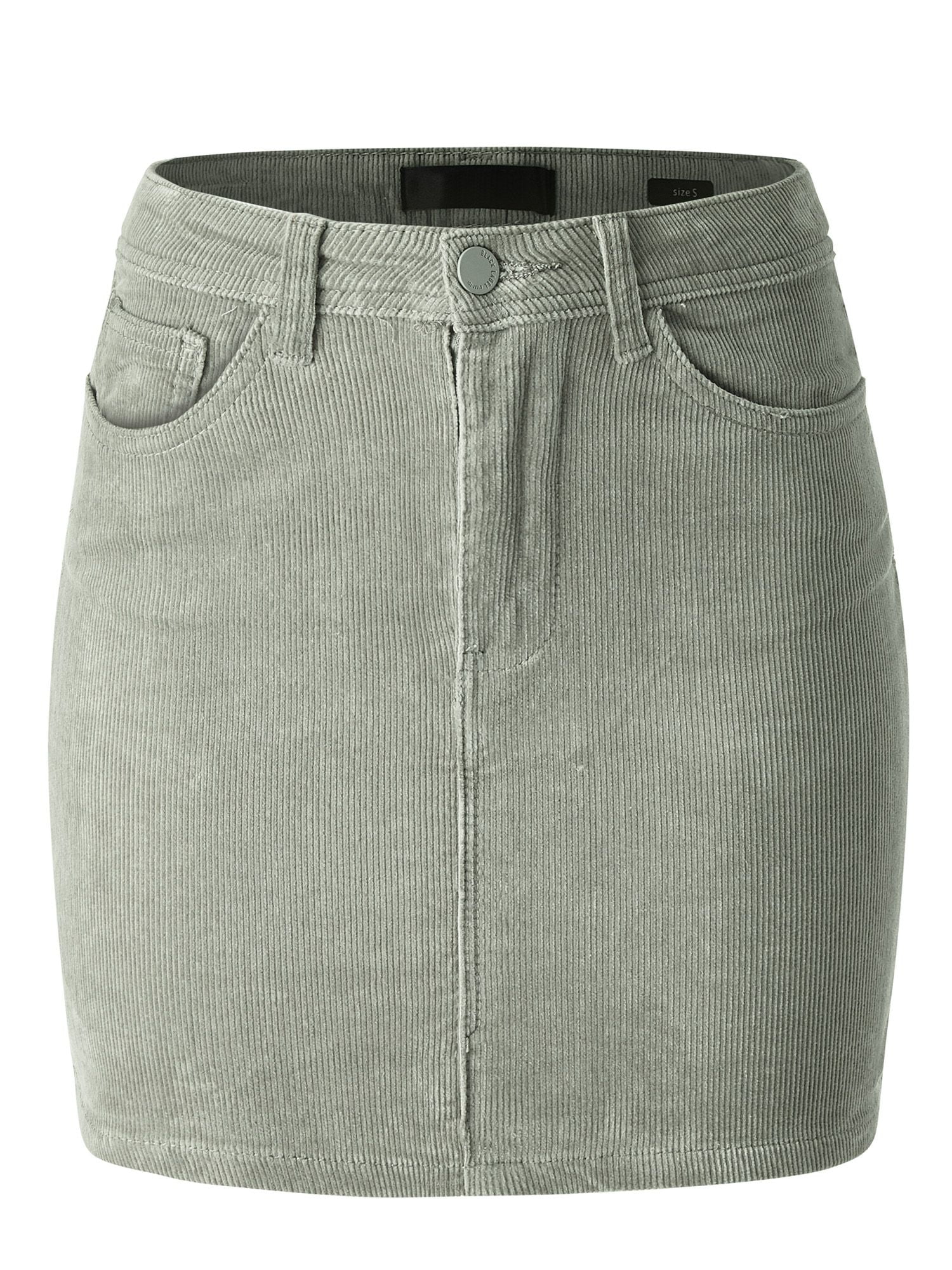 Corduroy Casual High-waisted A-line Mini Skirt