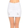 thumbnail image 1 of FashionMille Women Stretchy Slim Fit Distressed Short Denim Jean Mini Skirt, 1 of 4