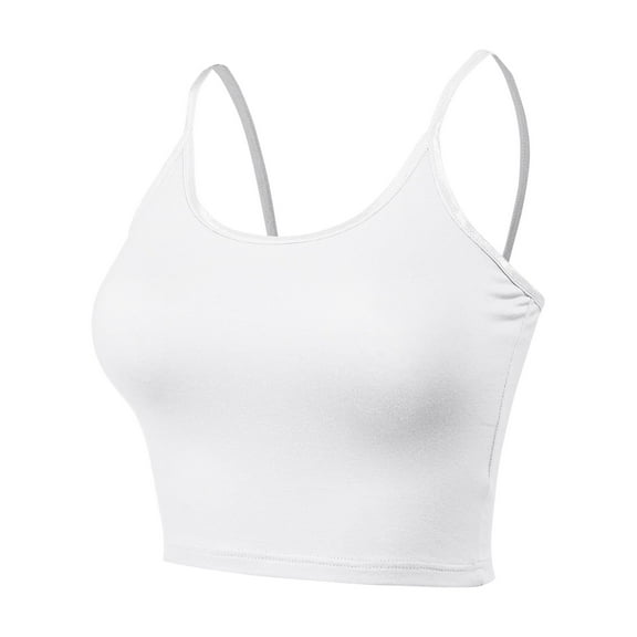 FashionMille Women Workout Yoga Spaghetti Strap Tank Camisole Crop Tank Top