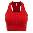 thumbnail image 1 of FashionMille Women's Buttoned Sleeveless Casual Rib Racerback Crop Tank Top Summer Shirt, 1 of 5