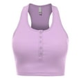 thumbnail image 1 of FashionMille Women's Buttoned Sleeveless Casual Rib Racerback Crop Tank Top Summer Shirt, 1 of 5